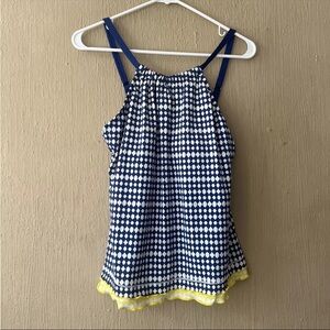 24th & Ocean Ikat High Neck Swim Tankini Swimsuit Top Tank Sz Medium